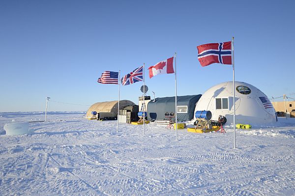 ARCTIC CIRCLE (March 13, 2016) Ice Camp Sargo, located in the Arctic Circle, serves as the main stage for Ice Exercise (ICEX) 2016 and will house more than 200 participants from four nations over the course of the exercise. ICEX 2016 is a five-week exercise designed to research, test, and evaluate operational capabilities in the region. ICEX 2016 allows the U.S. Navy to assess operational readiness in the Arctic, increase experience in the region, advance understanding of the Arctic environment, and develop partnerships and collaborative efforts. U.S. Navy photo by Mass Communication Specialist 2nd Class Tyler Thompson.