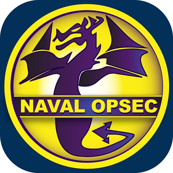 Naval OPSEC logo. To find the free Navy OPSEC app, search "Naval OPSEC" in the app stores or your web browser. 