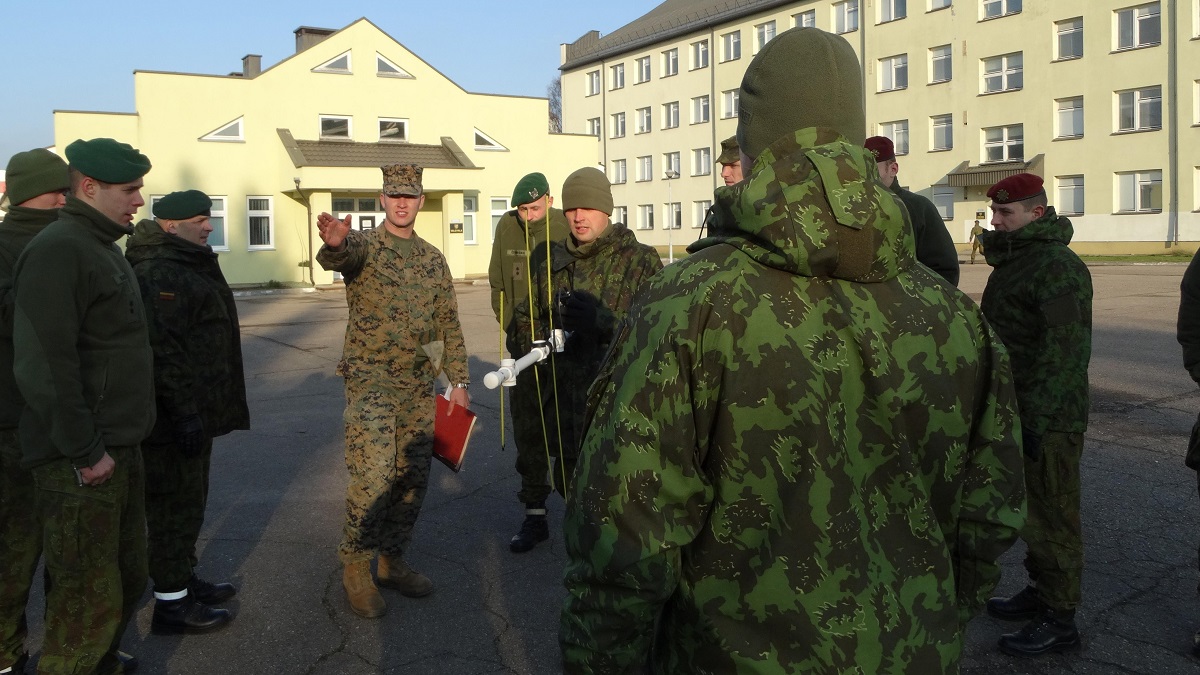 LITHUANIA - Marines introduced the concept of Company Level Intelligence Cells to Land Forces brigade officers and noncommissioned officers of the Baltic allies in Lithuania from Nov. 24- Dec. 3, 2015. The training was conducted as part of U.S. Marine Corps Forces Europe and Africa’s focused implementation plan for military intelligence engagements. In both Baltic nations, small military intelligence corps can benefit from increasing their tactical information-gathering capabilities using concepts like CLIC. Courtesy photo