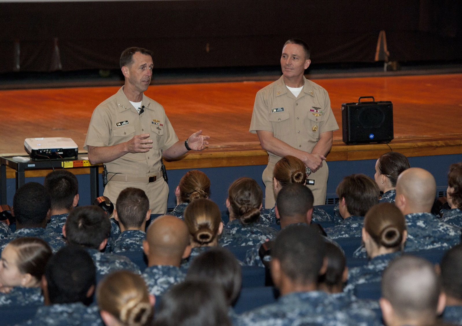 Chief of Naval Operations Adm. John Richardson and Master Chief Petty Officer of the Navy Mike Stevens. U.S. Navy photo 