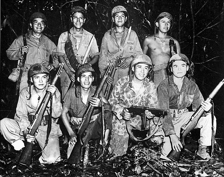 Navajo code talkers on Bougainville in the Solomon Islands. U.S. Marine Corps archive photo 