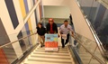 Navy Vice Admiral Raquel Bono (left), Director of Defense Health Agency,  Air Force Lt. Col. Bill Malloy (center, role-playing the turkey) and Air Force Chief Master Sergeant Edward S. Vottero, Senior Enlisted Advisor, make their way around the headquarters encouraging agency workers who smoke to quit for the day and beyond. The turkey was originally scheduled to lead the DHA’s Cold Turkey Trot marking the Great American Smoke Out, but inclement weather forced it to seek shelter inside. The Cold Turkey Trot is rescheduled for Nov. 24. (Courtesy photo)