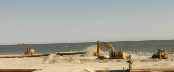 Bulldozers at Long Beach Island