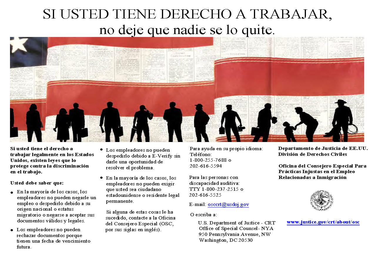 Right to Work Web Poster - Spanish