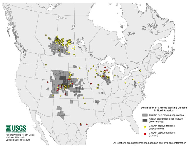 North America CWD Map