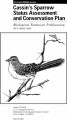 Cassin's sparrow status assessment and conservation plan