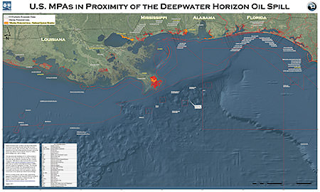 MPAs in Proximity of the Deepwater Horizon Oil Spill (August 2010) map