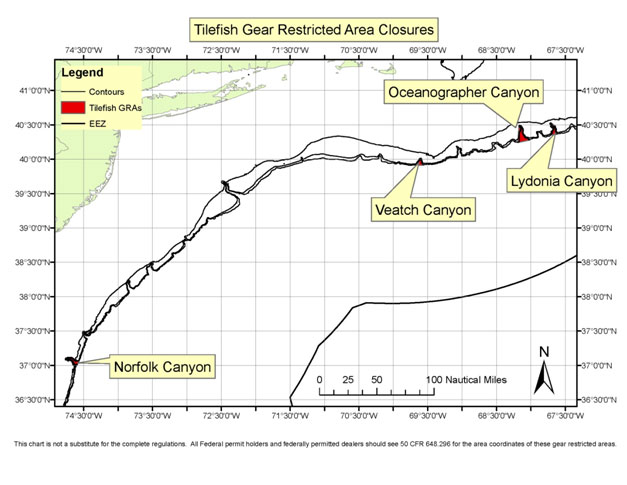 Tilefish Gear Restricted Area Closures