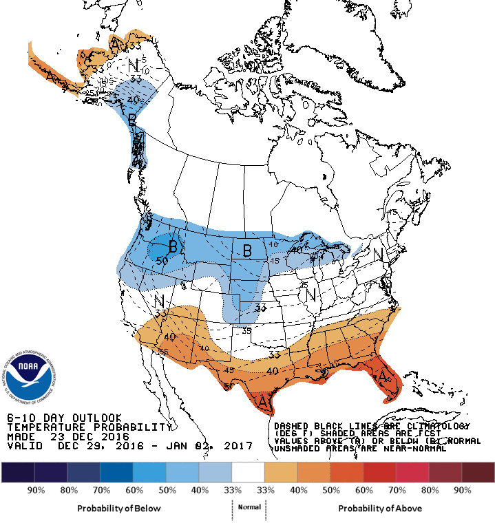 3-month temperature forecast