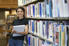 Woman in library