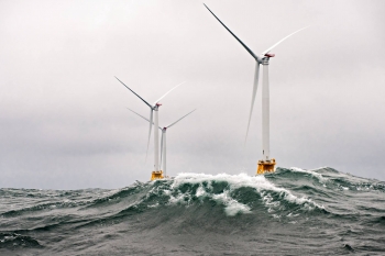 The first offshore wind farm in the U.S. opened off the coast of Rhode Island this year. | Photo courtesy of Dennis Schroeder, National Renewable Energy Laboratory.