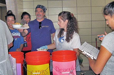 Lisa (center) as EPA coordinator at first food waste audit at Haskell University in Lawrence, Kan.