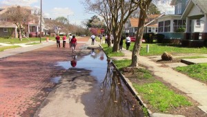 EPA’s Building Blocks program is helping to turn streets - like this one in Norfolk’s Chesterfield Heights neighborhood – into green streets