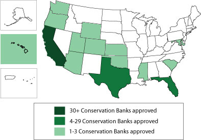 U.S. Map for Conservation Banks 