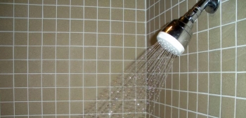Low-flow fixtures will help you reduce your hot water use and save money on your water heating bills. | Photo courtesy of Huntington Veterans Medical Ctr.