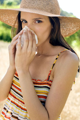 Mujer con alergia