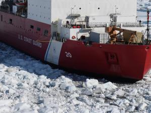 Coast Guard cutter Healy in sea ice