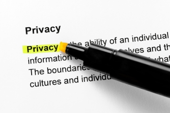 A yellow marker highlighting the word, "privacy."