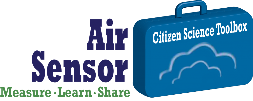 Air Sensor with Briefcase that says citizen science toolbox 