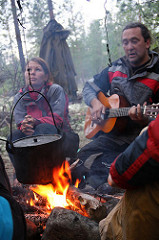 Kirillova Ailo - Sitting around the camp fire singing during the midnight sun period