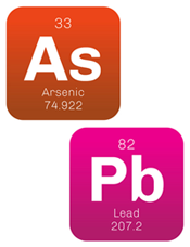 Chemical symbols for arsenic and lead