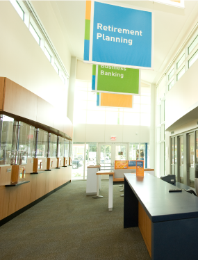 Interior - main retail area and teller stations