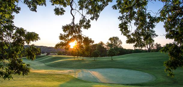 Huron Hills Golf Course at sunrise.
