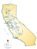 Interactive thumbnail map of California - click to download a pdf version you can then print