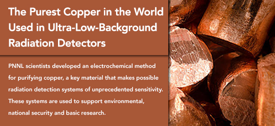 Purest Copper Used in Ultra-Low-Background Radiation Detectors