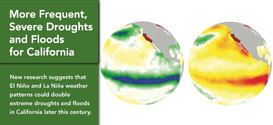 More Frequent, Severe Droughts and Floods for California