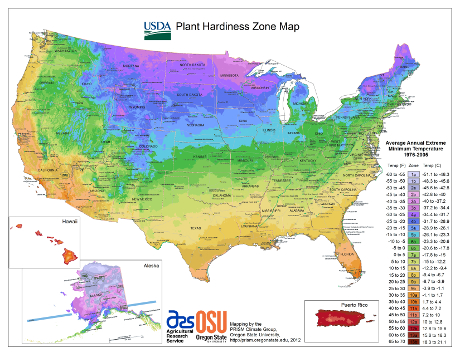 2012 USDA Hardiness Zone Map Thumbnail