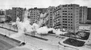Demolition of Pruitt Igoe in 1976