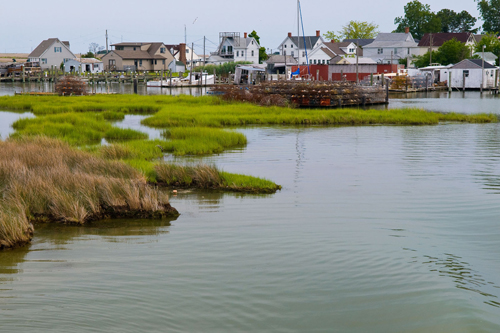 Photo of a coastal town