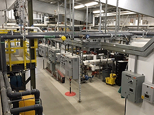 Here is an image of the inside workings of the Kwethluk water treatment plant.