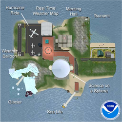 Map of virtual island.