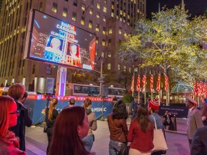 Residents of New York Gathered in Rockefeller Plaza on Election Night to Watch the Live Results. Photo by Marco Verch / Flickr