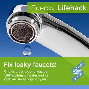 One easy energy lifehack: fix leaky faucets to save money and energy.