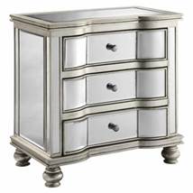 Colville Studios Delmont 3 Drawer Mirrored Chest in Antique Silver