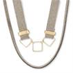 Women's Layered Choker Necklace with Decorative Accents - Gold/Grey