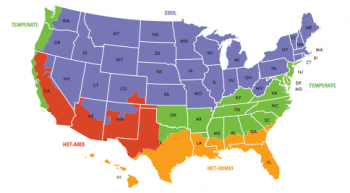 This map shows the four broadest categories of climate zones for the lower 49 United States. Understanding your climate zone can help you determine the best energy-saving landscaping strategies for your home.