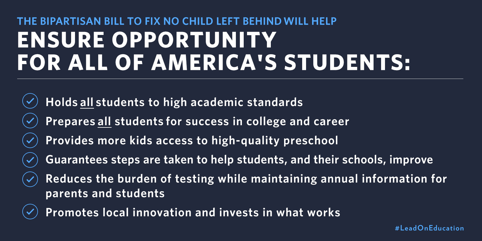 White House provided alt tag: Every Student Succeeds Act