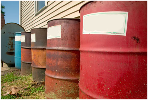 Hazardous waste barrels