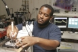 Fisk University graduate student, George Turner conducting research at the Lawrence Livermore National Laboratory. | Photo courtesy of Lawrence Livermore National Laboratory. 