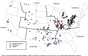 Map of U.S. Underground Natural Gas Storage Facilities