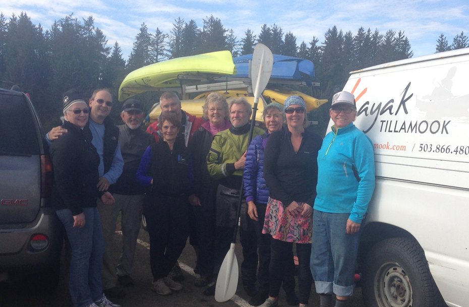 Group ready to kayak