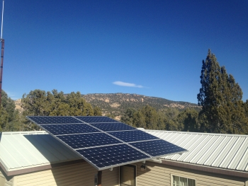 State Energy Program funds from the U.S. Department of Energy supported the installation of batteries to store energy from this solar system at Nevada's Beaver Dam State Park near the Utah border.
