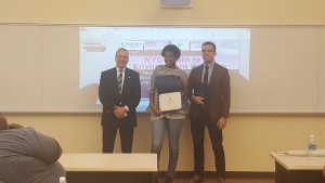 Doug Pabst and Dan D’Agostino from EPA Region 2’s Clean Water Division present an award to a Youth in the Environment program graduate.