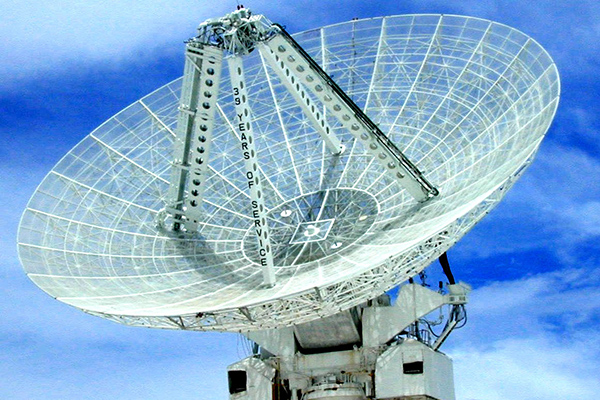 Radar equipment used to peer into the skies over Kwajalein Atoll. Photo courtesy of U.S. Army Space and Missile Command.