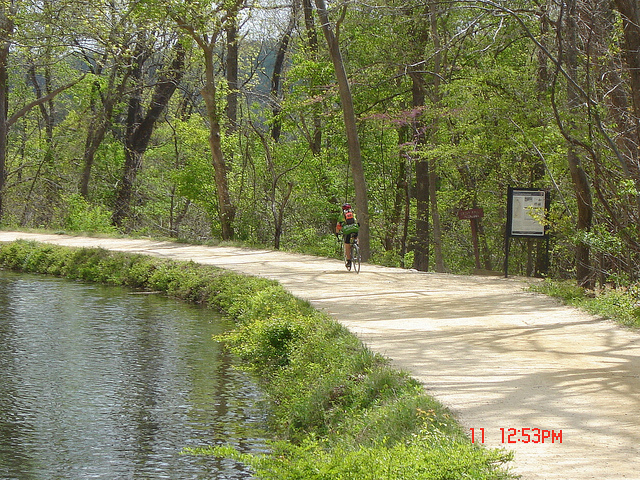 A biker on the C&O towpath. Photo credit: C&O Canal NHP via Flickr.  