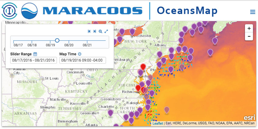 New MARACOOS OceansMap: Check out the new and improved data portal for the Mid-Atlantic Regional Association Coastal Ocean Observing System